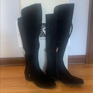 Anne Klein Black Over the Knee Boots Elegant Style